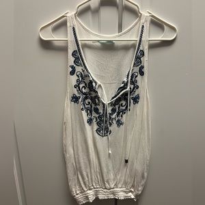 Maurice’s Embroidered Design Tie Top Tank